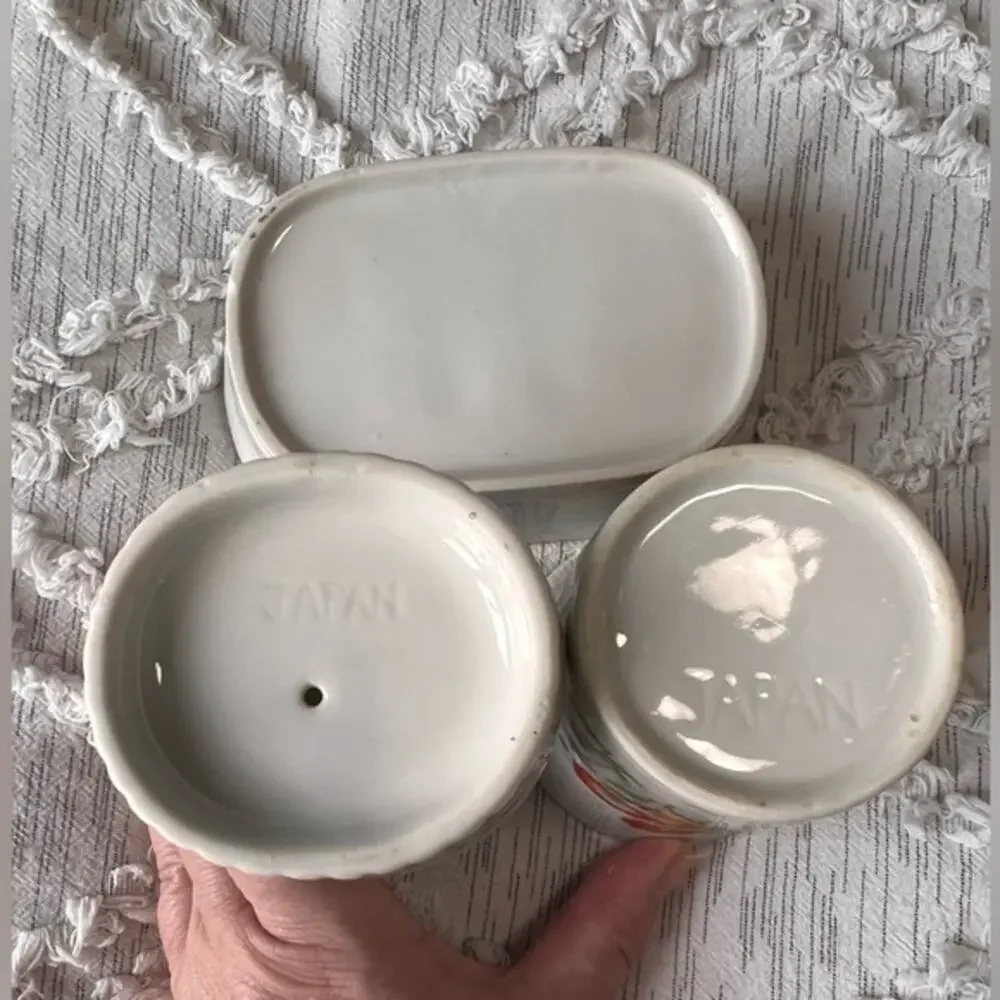 Vintage Takahashi San Francisco Set Soap Dish Toothbrush‎ Stand Cup